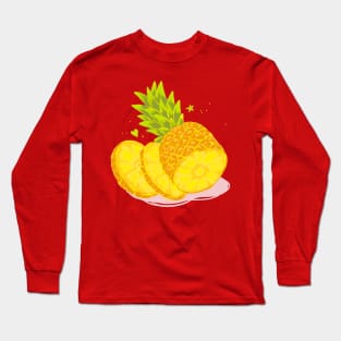 Pineapple Hand Drawn Chalk Long Sleeve T-Shirt